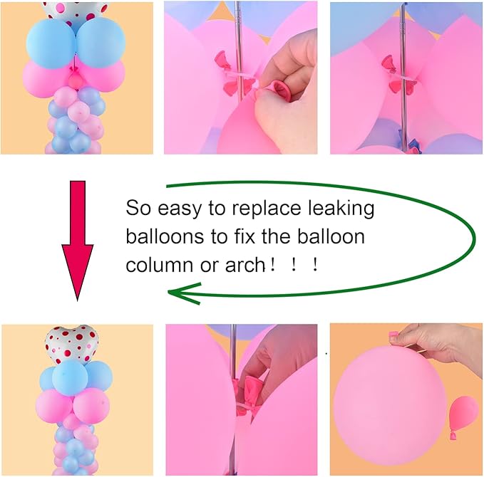 Miliocry 100PCS Balloon Arch Clips, Reusable Balloon Clips for Balloon Arch, Plastic Balloon Supplies for Stand, Balloon Garland Clips for Party Wedding Baby Shower Decorations