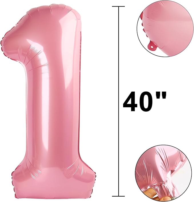 40 Inch Pearlescent Pink Number 13 Balloon Number 13 Balloon 40 Inch, 13th Birthday Party Decorations for Boy or Girl Huge Mylar Anniversary Party Supplies