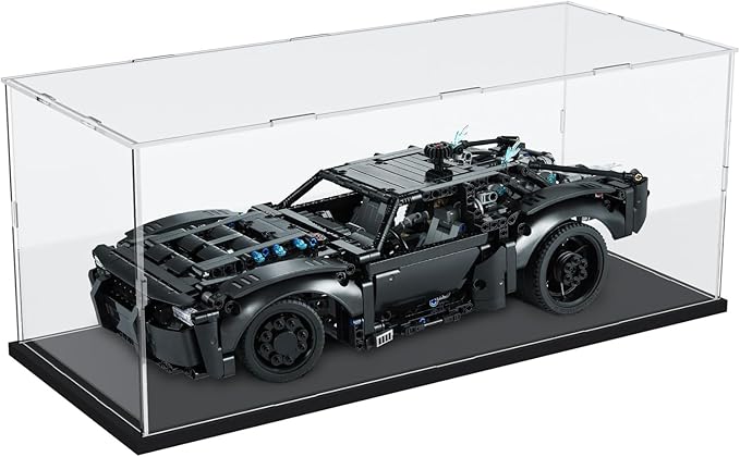 Acrylic Display Case Box for 1/12 Scale Model Car, Dustproof Protective Assemble Cover for Lego Fast and Furious Dodge 42111, Batman Batmobile 42127, Display Box for Collectibles (19.7x7.9x7.9inch)