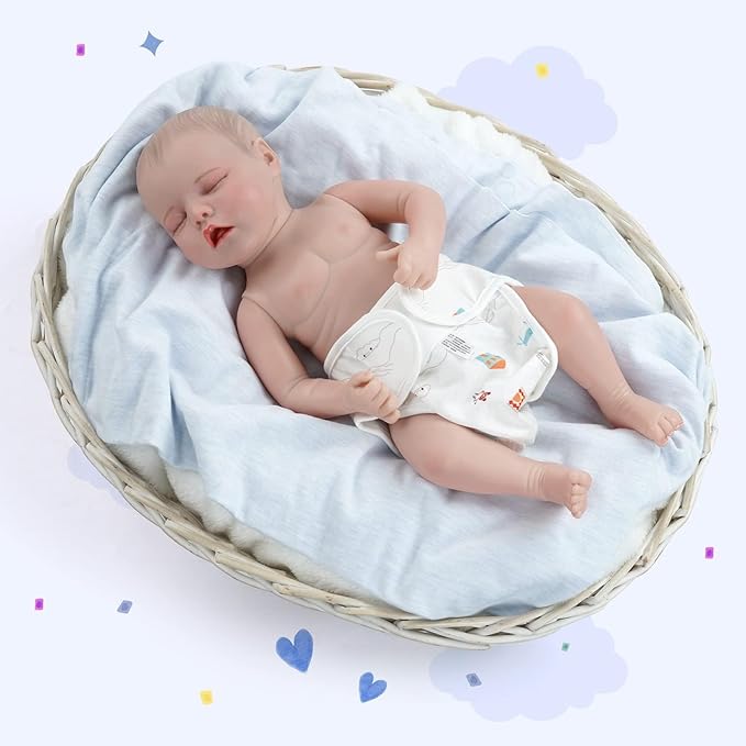 JIZHI 4 Pcs Reborn Baby Doll Diapers Reusable for 17-24 Inch Babydolls, Dolls Underwear Washable Dolls Diapers with Cute Patterns for Lifelike Reborn Baby Doll Accessories