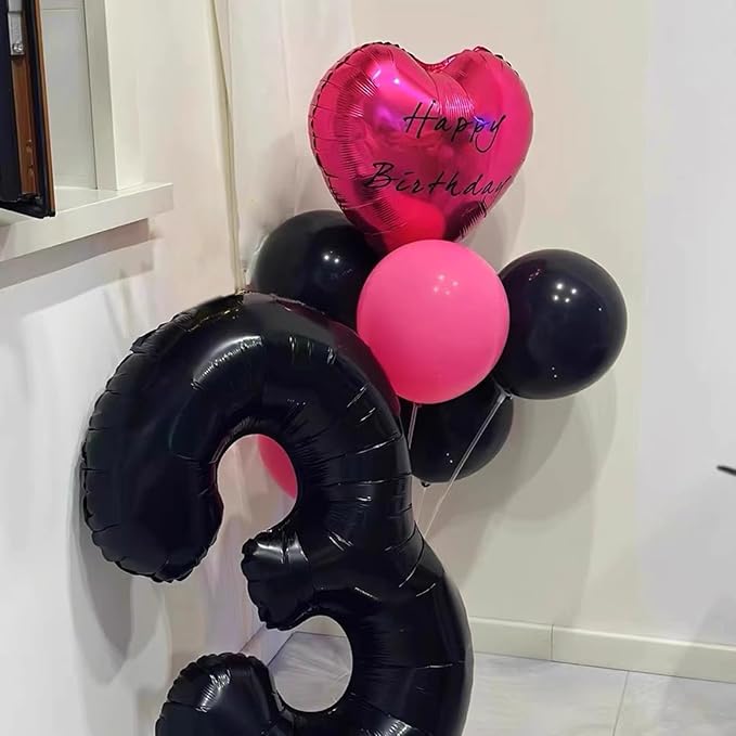 40 Inch Black Number 13 Digital Balloon,Jumbo Mylar Foil Helium Balloon for 13 Balloons for Birthday Party,Wedding Anniversary Party Decorations