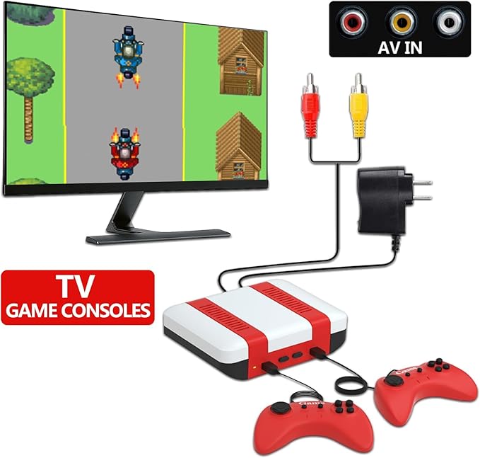 Classic Mini Retro Game Console - Built-in 328 Classic TV Games, Comes with 2 Controllers, AV Output, Plug and Play, Nostalgic Mini Arcade Electronic Toy, Boys and Girls Gifts