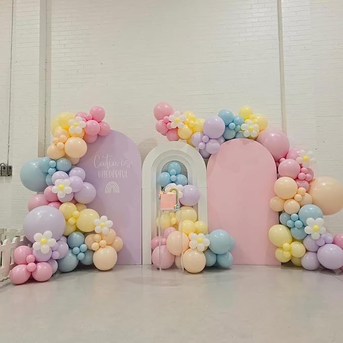 Pastel Balloons, 12 Inch 35PCS Light Pink Blue Yellow White Latex Balloon, Multicolor Balloon for Kids Graduation Easter Wedding Rainbow Party Birthday Bridal Baby Shower Party Decorations Supplies