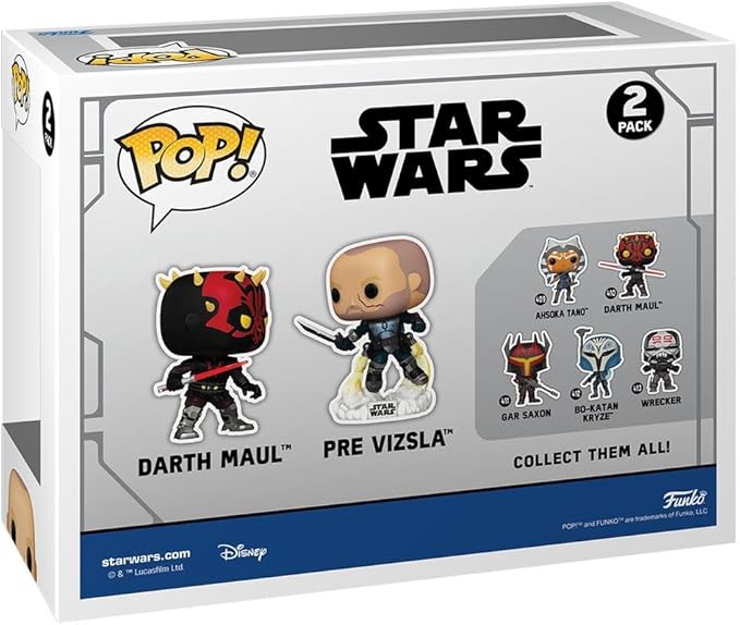 Funko Pop Star Wars Clone Wars Darth Maul vs Pre Vizsla 2-Pack Exclusive