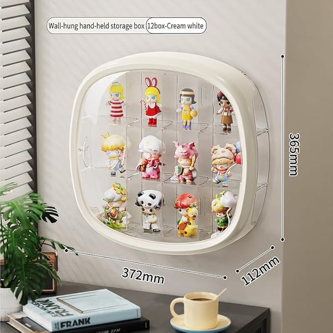 12box Wall-Mounted Clear Figure Display Case, 3Tiers Large Storage Organizer Box with Magnetic Door, Dustproof Showcase for Collectibles Action Figure