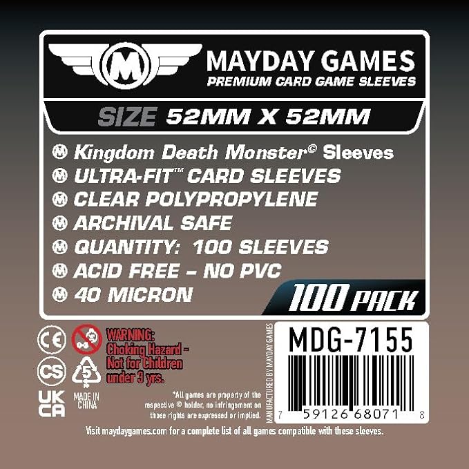 Mayday Games Kingdom Death Gambler's Chest -Standard Compatible Card Sleeve Bundle