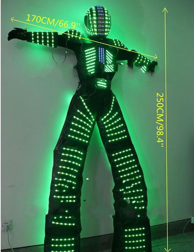 LED Robot Costume Suit Illuminated Party Dance RGB Luminous Armor Bar Light Show Dance LED Night Lights Clothing