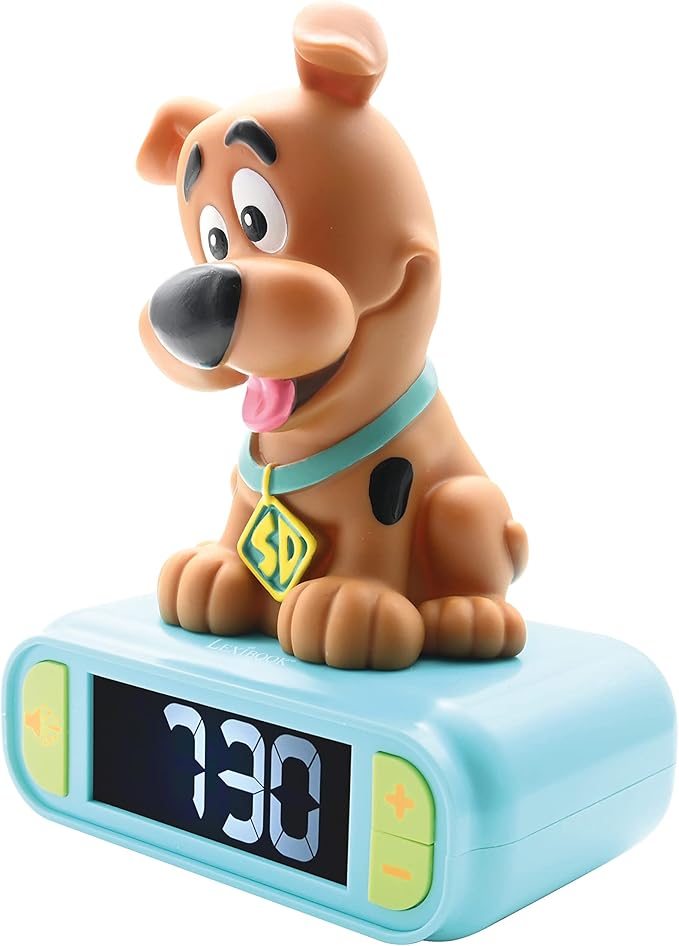 LEXiBOOK - Scooby-Doo Digital Alarm Clock for Kids with Night Light Snooze, Childrens Clock, Luminous Scooby-Doo, Blue Colour - RL800SD
