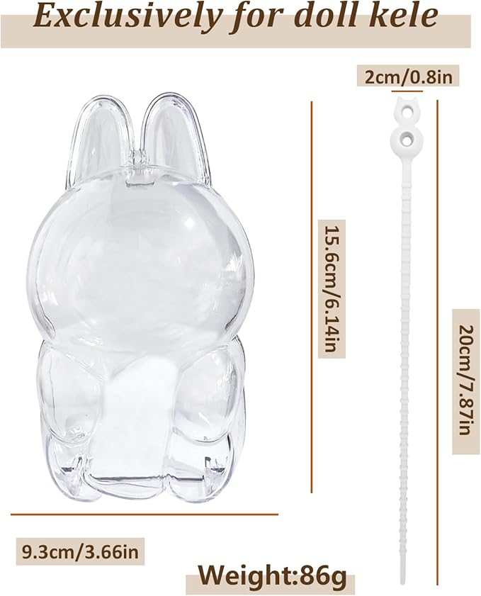 Drink Cup Collectible Case - Hard PVC Protector with Carry Strap Compatible for 15cm Drink LABUBU(5.9 INCH)