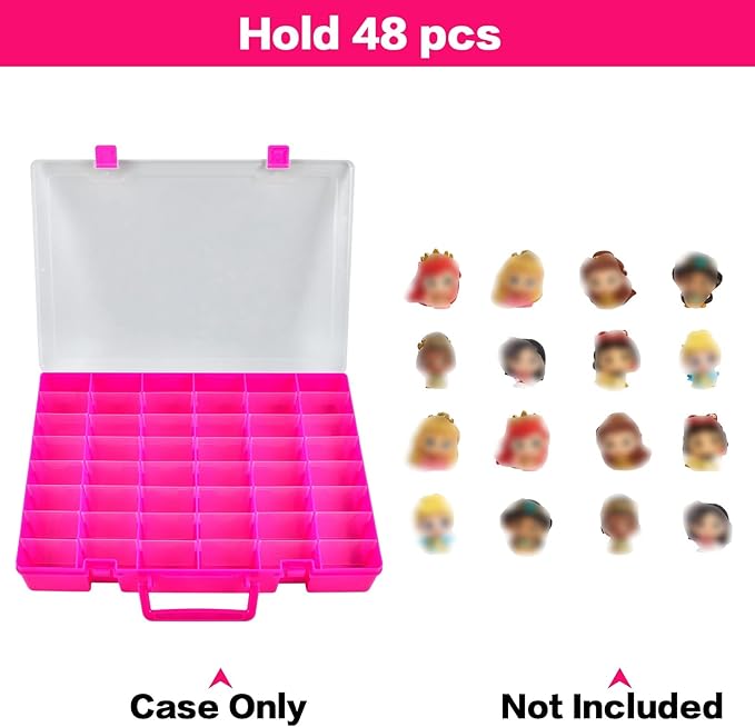 Display Case Compatible with Disney Doorables Collectible Mini Figures/for MGA Entertainment Miniverse. Toys Storage Organizer for Multi Peek/for Village Peek Characters (Box Only)- Rose Red
