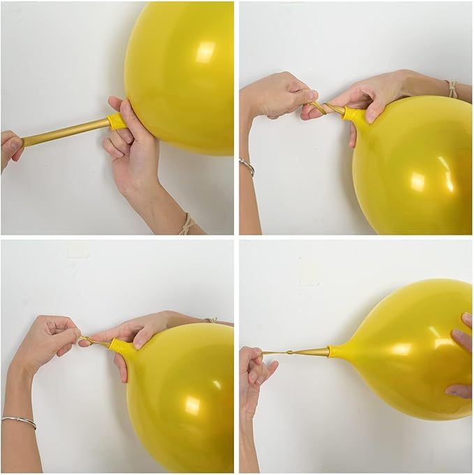 Metallic Yellow Balloons 12 Inch, Double Stuffed Chrome Yellow Balloons, Shiny Thick Chrome Metallic Helium Balloon for Sunflower Easter Birthday Honey Bee Theme Wedding Graduation Party Decorations