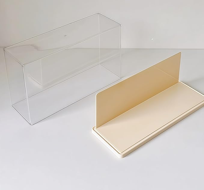 Clear Display Cases Compatible with Labubu 6.7inch Doll, Plastic Stackable Collectibles Showcase , Dust-Proof Storage Box with Lid for Model Car Stand, Small Doll, Mini Toy(Doll Not Included) (One)