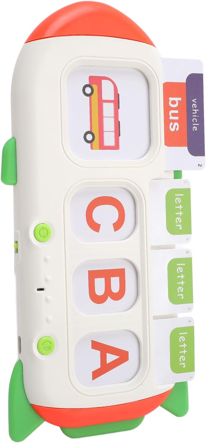 Yinhing Talking Flash Cards, Rechargeable Educational Learning Toys for Toddlers with Interactive CVC Words, Preschool Kindergarten Children
