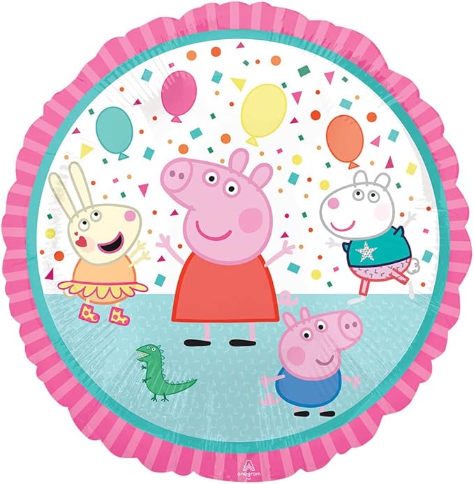 Customizable Peppa Pig Balloon Bouquet featuring Peppa - Choose your Age Number - Party Supplies Bundle, Birthday Decorations, Foil and Latex, Inflate With Helium