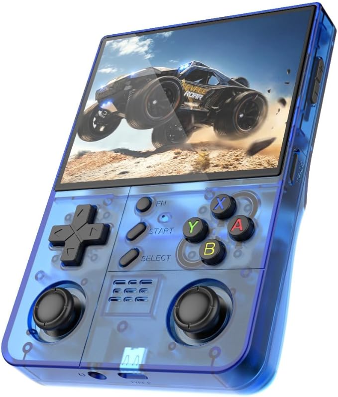 R40XX PROMAX Retro Handheld Game Console,15000+ Games with Open Source Linux System,30+Emulators,4.2-Inch IPS Screen Portable Game Console,4500mAh Battery,Gifts for Adult (Blue)