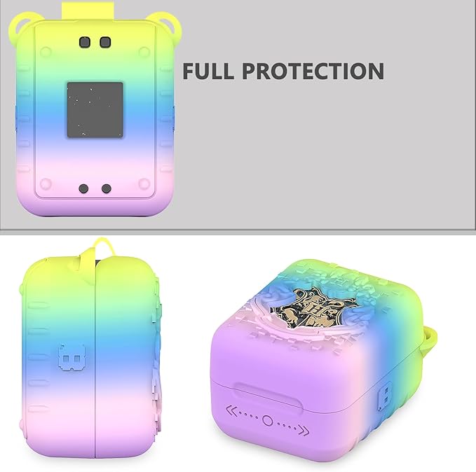 Silicone Case for Bitzee Harry Potter Interactive Digital Pet, Protective Cover for Harry Potter Bitzee Virtual Electronic Pets Accessories (Rainbow Case)