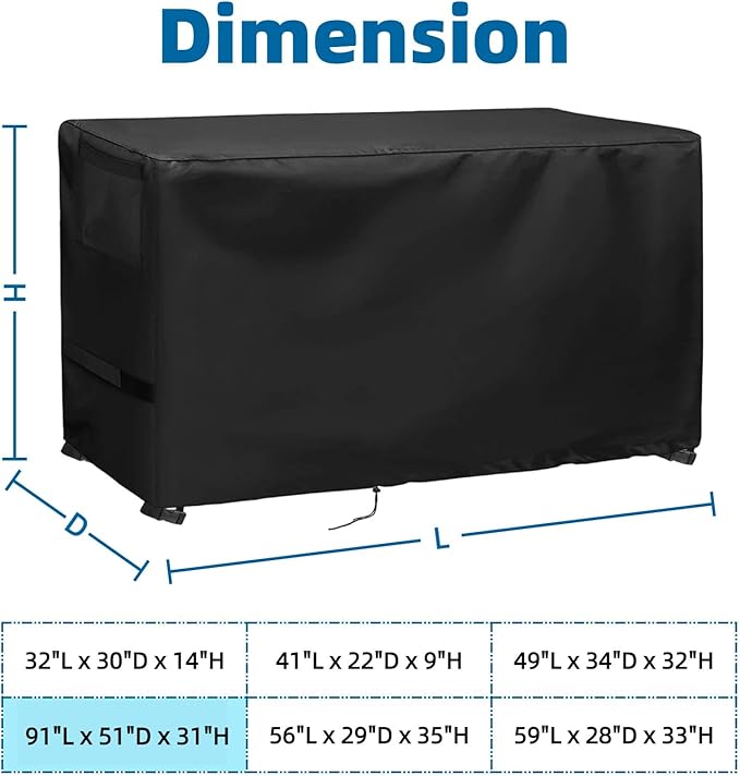 Slate Pool Table Cover for America Legend Pool Tables, Waterproof 7Ft-8Ft Billiard Table Cover, Heavy Duty Dustproof Game Room Protection, 91"x 51" x 31"