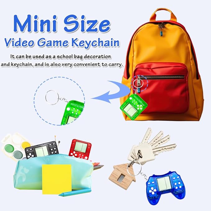 25PCS Video Game Party Favors for Kids, Video Game Keychain Party Supplies, Party Favors for kids 8-12, Classroom Prizes Birthday Gifts