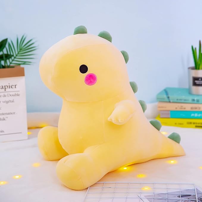 Cute Dinosaur Plush Toys Fat Dinosaur Stuffed Animals Toys Dolls Dinosaur Plush Toy Soft Stuffed Animal Dino Plushies Doll Cute Birthday Gifts for Kids Girls Boys (Yellow,13in)