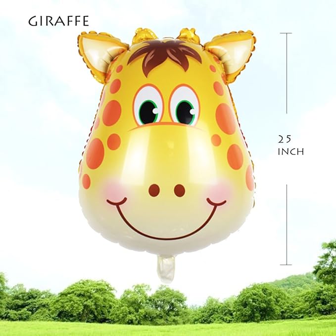 Jungle Safari Birthday Party Decorations - 6 Pack Giant Animal Balloons for Boy Kids' Safari Jungle Baby Shower Wild One Birthday Zoo Party Decorations