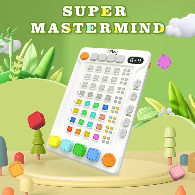hPlay Electronic Handheld Code Breaking Game - Super Mastermind Logic Puzzle for Kids & Adults - Portable STEM Strategy Toy, 1-2 Players - Ideal Travel Game & Birthday Gift for Boys & Girls