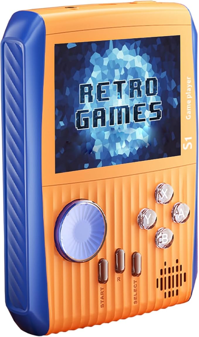 Retro Game Console Handheld, Mini Handheld Game Console for Kids with 666 Classic Retro Games, 1020mAh Rechargeable Battery, 3 Inch Screen Gameboy, Birthday for Boy Girl (Orange)