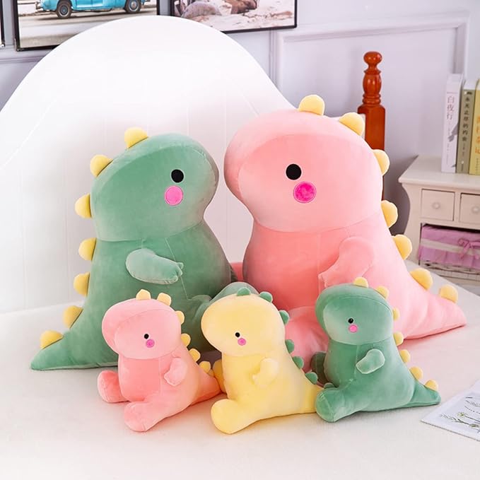 Plush Dinosaur Toy - 8in Stuffed Animal for Kids, Cute & Soft Dino Doll Gift (Yellow)