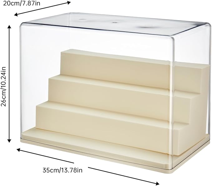 4 Tiers Clear Display Case for Figures, Stackable Acrylic Storage Organizers Box with Cover, Large Dustproof Showcase for Collectibles Action Figure(1, Large)