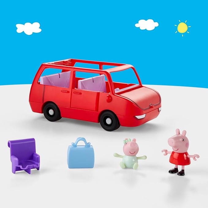 Peppa Pig Peppa's Big Family Car with 2 Figures (Fits 5), Toy Car Playset for Girls and Boys 3 and Up