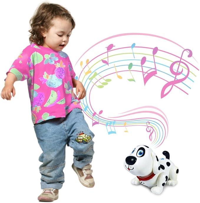 WEofferwhatYOUwant Robot Dog Harry – Electronic Interactive Dalmatian Puppy Toy for Toddlers – Touch-Activated, Singing, Barking, Walking – Smart Bump & Go Robot Pet Dog Toy for Kids Ages 2+