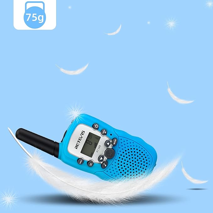 Retevis RT388 Walkie Talkies for Kids, Toys for 6 7 8 9 12 Year Old Boys, 22 CH 2 Way Radio Backlit LCD Flashlight, Blue Walkie Talkies for Boys Gifts Easter Basket Stuffers(Blue, 2 Pack)