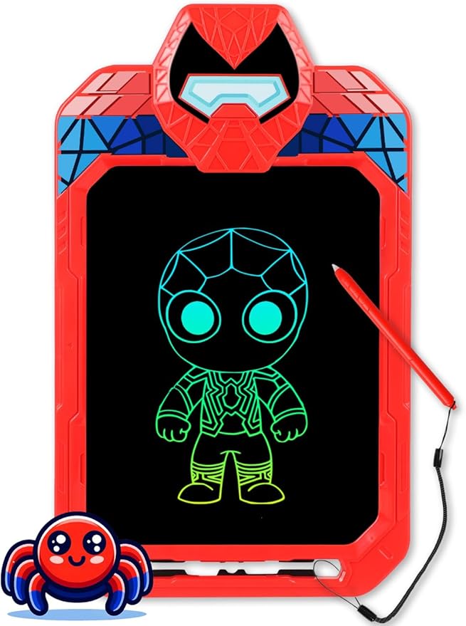 LCD Writing Tablet for Kids 10 Inch Spider Hero for Toddler 3 4 5 6 7 8 - Paint, Doodle Board, Drawing Pad - Travel Toys, Road Trip Car Activities, Birthday Christmas Gift Boys & Man