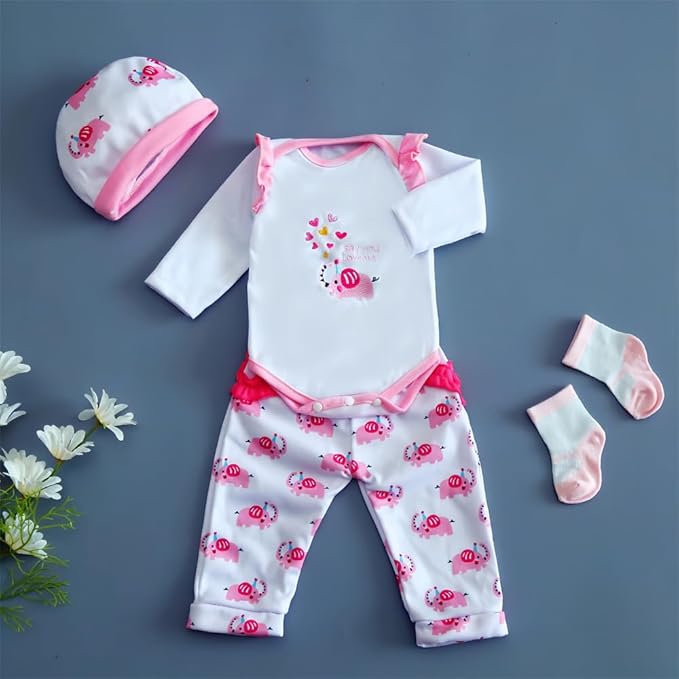 MAIHAO Reborn Baby Doll Clothes for 17-24 Inch Newborn Baby Doll, Baby Dolls Clothes Outfit Accessories fit 17-24 Inch Baby Doll Cute Little Elephant Set