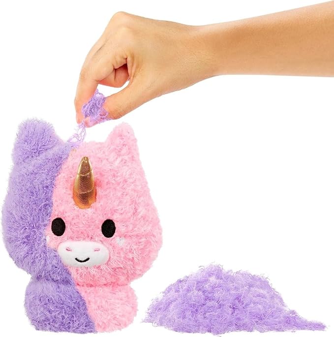 Fluffie Stuffiez Unicorn Small Collectible Feature Plush - Surprise Reveal Unboxing with Huggable ASMR Fidget DIY Fur Pulling, Ultra Soft Fluff