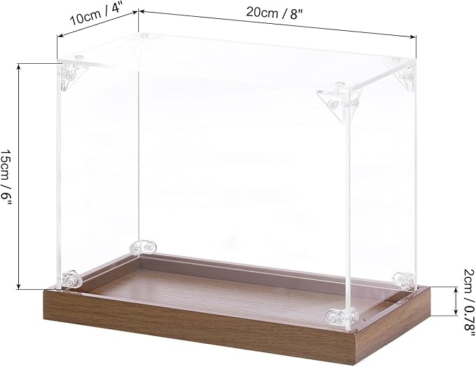 MECCANIXITY Acrylic Display Case, 8"x4"x6" Clear Display Box Assemble Dustproof Storage Organizer Showcase for Collectibles Action Figures