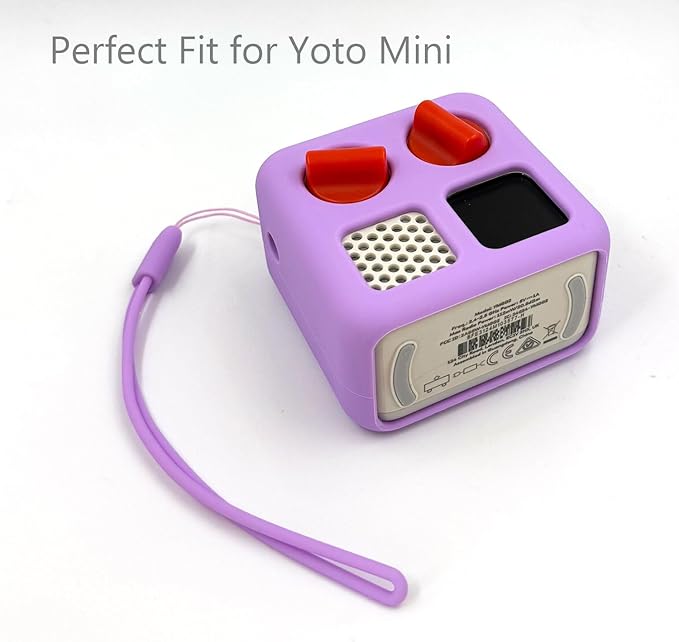 Miojoy Hard Carrying Case and Silicone Cover for Yoto Mini, Protective Travel Carrier for Kids and Adventure Jacket with Card Pouch 3 in 1 Accessories Set for Yoto Mini Player, Lavender