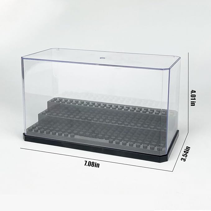 Acrylic Minifigure Display Case Stackable Action Figures Blocks Display Box, Clear Dustproof Display Case Box for Lego Lovers