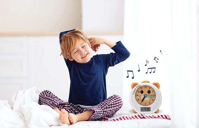 LEXiBOOK Coach Theo, My Sleep Companion, nightlight, Dawn Simulator and Storyteller, with Power Cord, Brown, English Language, RLT100EN