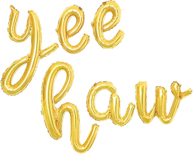 Birthday Party Balloons Yee Haw Balloons Gold Yee Haw Banner for Western Cowboy Birthday Decorations