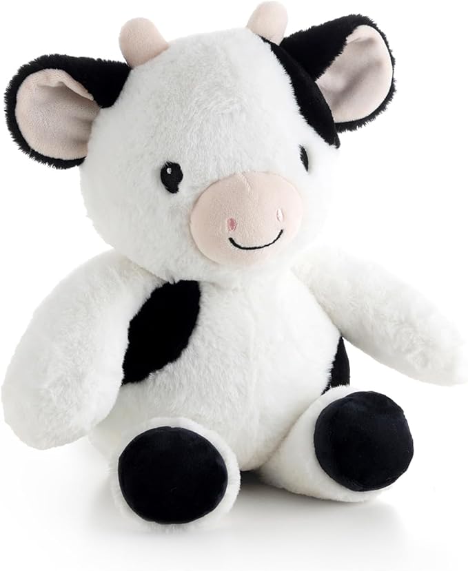 The Peanutshell Plush Cow Stuffed Animal - 10 inch - Baby Safe - Machine Washable - Soft Cow Baby Toys, Newborn Infant Toddler, Plushies for Boys Girls, Stuffies, Farm Nursery Decor