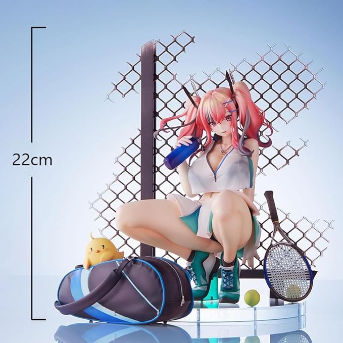 Bremerton Figurine Squatting Pose Tennis Version 22cm Anime Girl Figure Bremerton Action Figure Statue Desktop Decoration Collectibles Gift for Fans