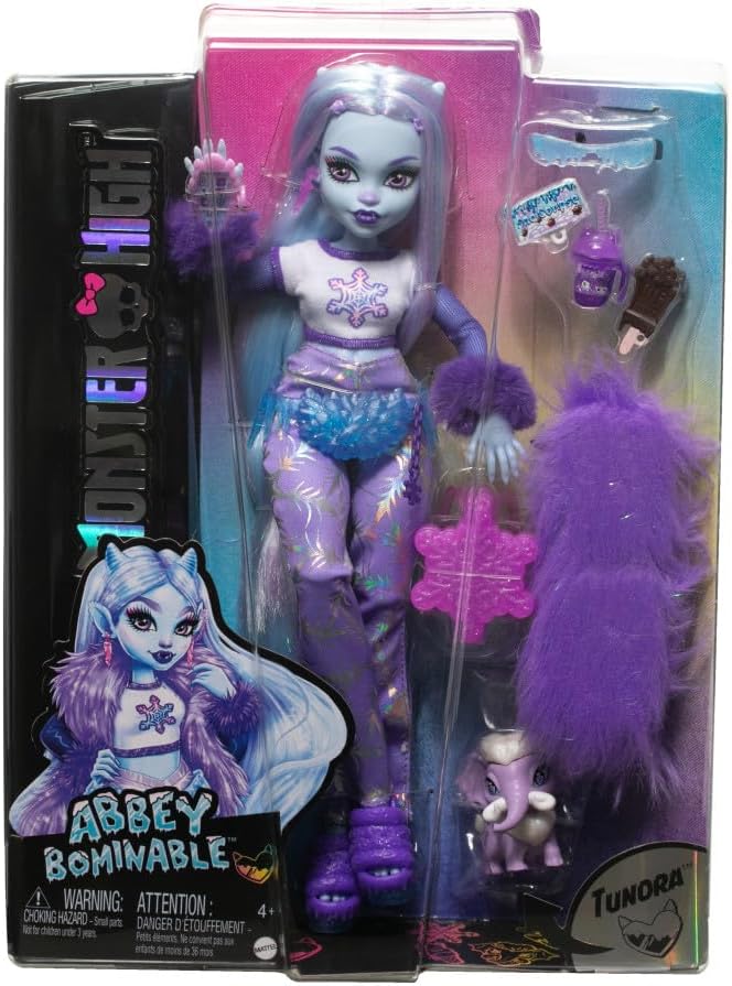 Monster High Doll, Abbey Bominable Yeti Fashion Doll with Pet Mammoth and Themed Accessories
