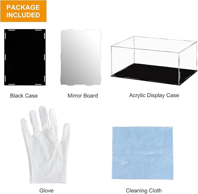 Display Case 13.7x9.8x5.9inch,35x25x15cm for Collectibles Assemble Clear Acrylic Box Alternative Glass Case for Display Action Figures Home Storage Organizing Toys