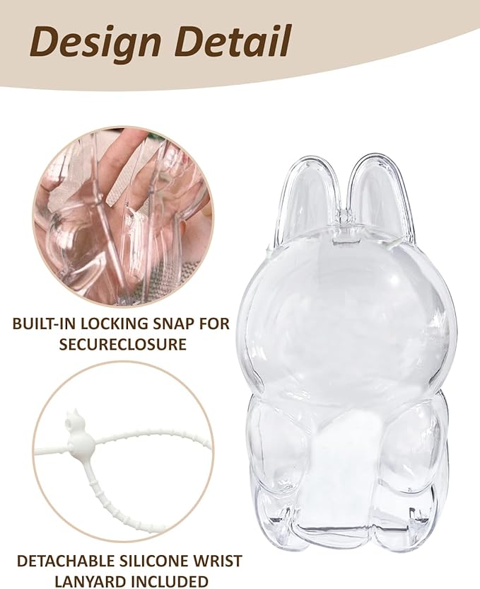 Drink Cup Collectible Case - Hard PVC Protector with Carry Strap Compatible for 15cm Drink LABUBU(5.9 INCH)