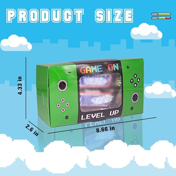 Shescrzionu Video Game Party Favors Boxes 12 PCS-Perfect Gamer Party Favor Boxes with Window, Game On Birthday Decorations Video Game Birthday Decorations,Game Bags,Video Game Gifts Aa14