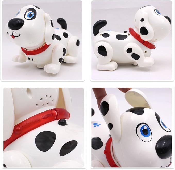WEofferwhatYOUwant Robot Dog Harry – Electronic Interactive Dalmatian Puppy Toy for Toddlers – Touch-Activated, Singing, Barking, Walking – Smart Bump & Go Robot Pet Dog Toy for Kids Ages 2+