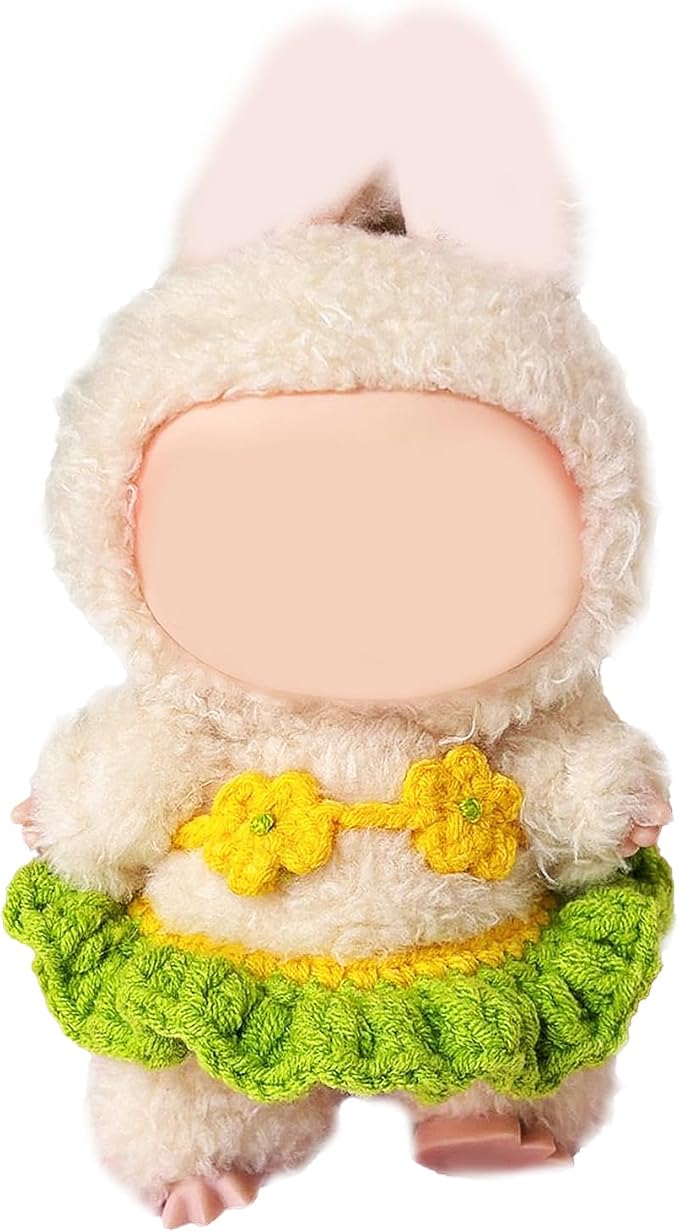 15/17cm Doll Clothes Set - Yellow Polynesian Bikini 2 (Grass Skirt + Bikini, 1 Count)