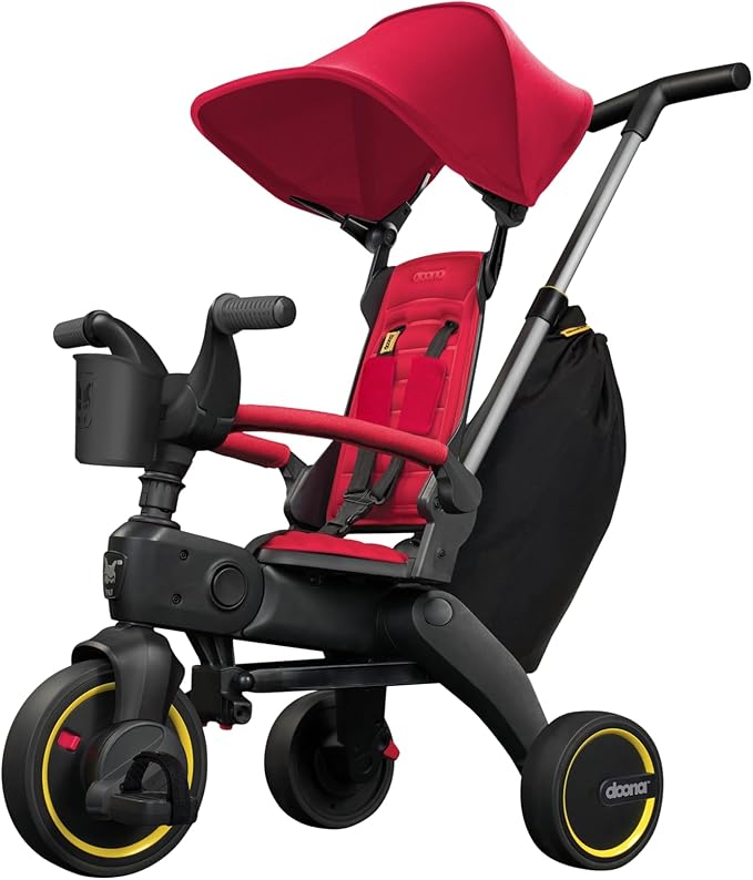 Doona Liki Trike S3, Flame Red - 5-in-1 Compact, Foldable Tricycle - Suitable for Toddlers 10 to 36 Months