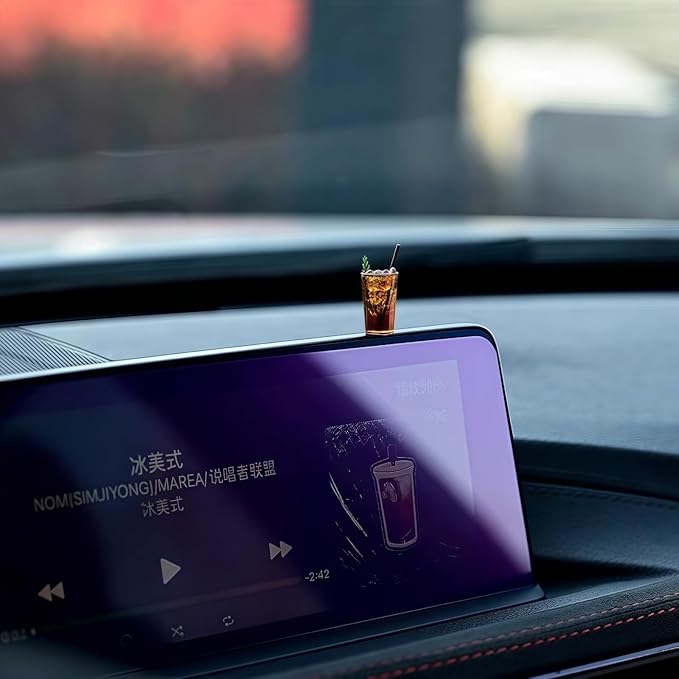 Cute Frogs Statues Car Dashboard Decorations Accessories Interior for Women Men, Funny Mini Coffee Collectible Figurines for Car Display Decor Rearview Mirrors Decoration Computer Monitor Ornaments