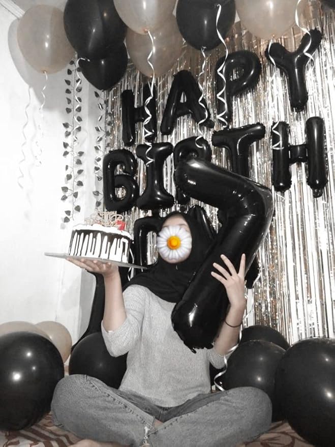 40 Inch Black Number Balloon 0-9(Zero-Nine), Big Size Happy Birthday Balloon, Foil Helium Big Number Balloon for Birthday Celebration Decorations Graduations Anniversary Photo Shoot